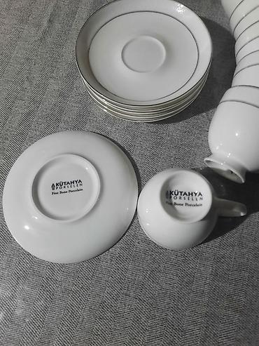 Qab-qacaq və mətbəx ləvazimatları: Çay dəsti, rəng - Ağ, Farfor, Türkiyə — 6