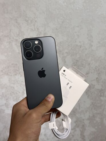 цена айфон 9: IPhone 15 Pro, Колдонулган, 128 ГБ, Black Titanium, Заряддоочу түзүлүш, Коргоочу айнек, Каптама, 86 %