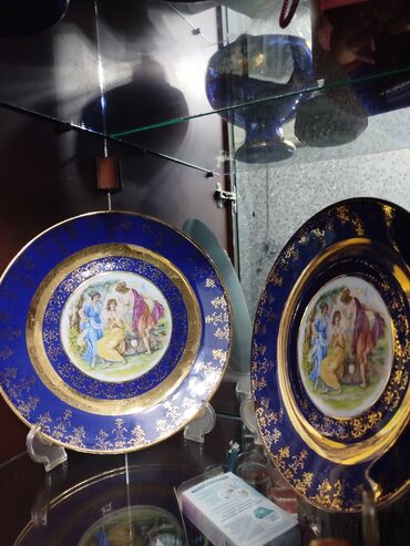 Çay dəstləri və servizlər: Çay dəsti, rəng - Göy, Xrustal, Bohemia, 6 nəfərlik — 13