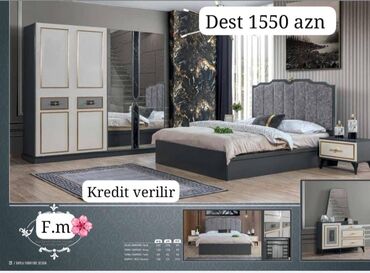paltar mebeli: Двуспальная кровать, Шкаф, Трюмо, 2 тумбы, Турция, Новый