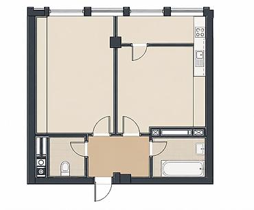 для аптеки: 1 комната, 48 м², Элитка, 7 этаж, ПСО (под самоотделку) — 1