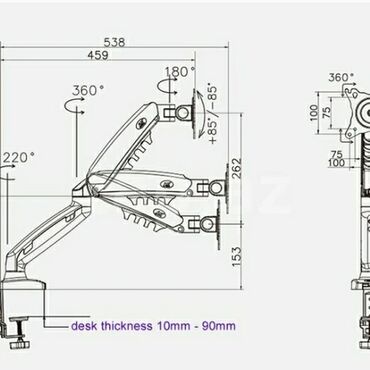 Monitorlar: İkili qoşa monitor asmaq üçün stolüstü hərəkətli korşteyn.17-30 LED — 23