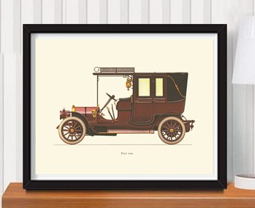 рамки на картины: Картина "Британский автомобиль", художественный принт в рамке с