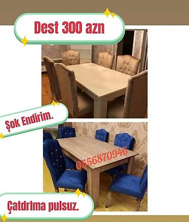 tek termolar: Qonaq otağı üçün, Yeni, Açılmayan, Dördbucaq masa, 6 stul — 3