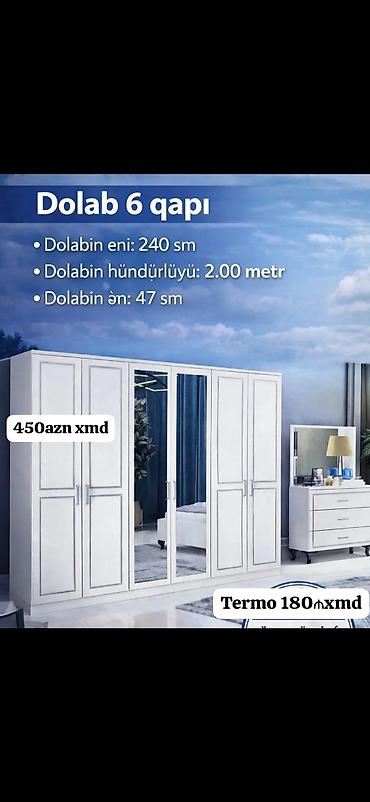 Paltar dolabları, qarderoblar: Ağ rəngdə çox bölməli geyim dolabları 1) Model 1 - Ölçü: 200 × 160 × — 17