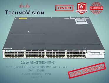 shiro modem: Cisco Catalyst WS 3750X 48P S ✔️Sertifikasiyadan keçmiş təcrübəli