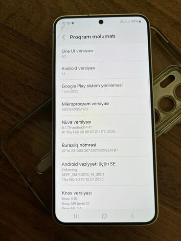 Samsung: Samsung Galaxy S24, 256 GB, rəng - Ağ, Zəmanət, Sensor, Barmaq izi