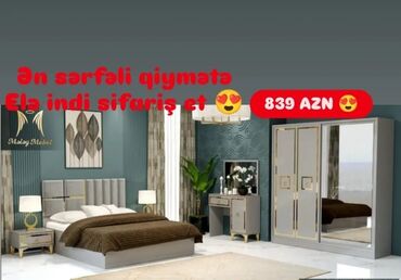 tek yataqlar: 2 təknəfərlik çarpayı, Tumba, Dolab, 2 tumba, Azərbaycan, Yeni