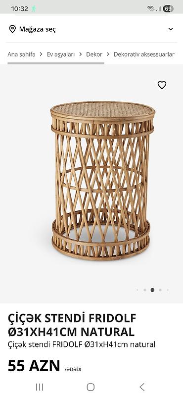 tunba: JYSK Məhsulu: Çiçək stendi FRIDOLF Ø31 x H41 cm, natural Təsvir: - — 3