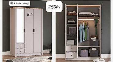 Üç qapılı paltar dolabı - Ölçü: 200×120×47 sm (şəkildə göstərilib) -