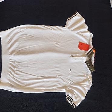 pull and: Мужской батник Santoni - Цвет: белый - Контрастный рубчатый воротник — 2
