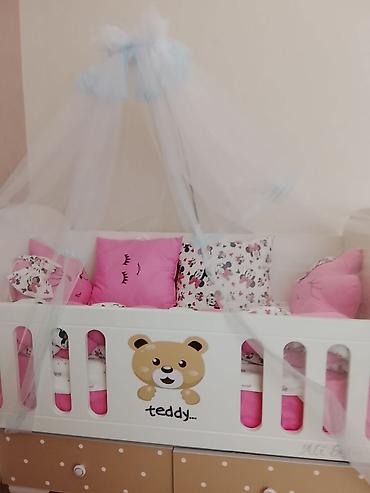 Beşiklər: Uşaq beşiyi – “Teddy” dizaynı - Material: ağ rəngli MDF/taxta — 4