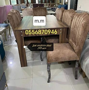 agac satilir: Qonaq otağı üçün, Yeni, Açılmayan, Dördbucaq masa, 6 stul — 3