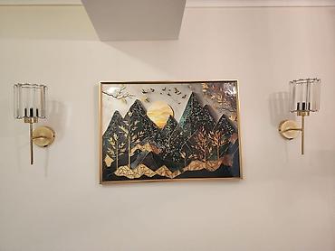 uvb lampa: 1lüstr və 2 bra təzədir Kristal detalli dekorativ işıqlandırma dəsti — 1