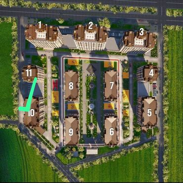 квартира баяат: 2 комнаты, 72 м², Элитка, 10 этаж, ПСО (под самоотделку)