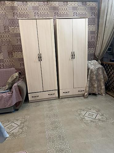 наполные вешалки: Два узких платяных шкафа в светлом древесном оттенке. Характеристики — 1
