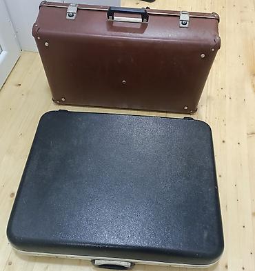 İki ədəd sərt korpuslu vintage balaca səyahət çamadanı dəsti