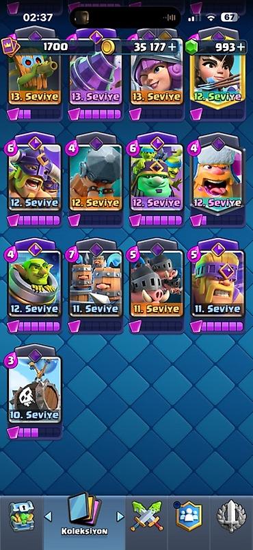 İncəsənət və kolleksiyalar: Clash Royale (8 il) + Clash of Clans(10il) hesabı (ikisi bir maildir — 9