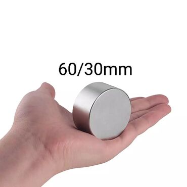 dam ortuyu: Güclü neodim maqnit – silindr forma - Ölçü: 60/30 mm (təxminən 60 mm