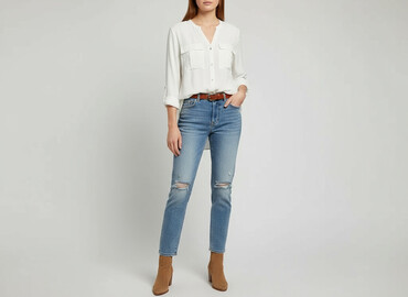 koszula z krytymi guzikami: Women`s shirt, size S