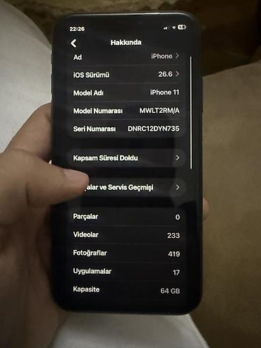 refurbished iphone azerbaycan: IPhone 11, 64 GB, Qara, Zəmanət, Simsiz şarj, Face ID — 6