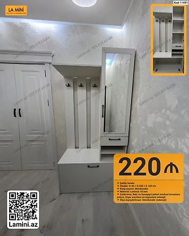 balaca skaf: Dəhliz dolabı – kod: 11491 - Model: lakonik və minimalist dizayn - — 1