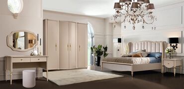 я ищу кровать: Спальный гарнитур, Двуспальная кровать, МДФ, цвет - Бежевый