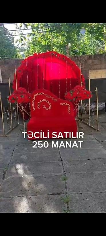 bakı masaj xidməti: Xınayaxdı/Qız toyu üçün dekorlu taxt və fon kompozisiyası - Rəng: Al — 1