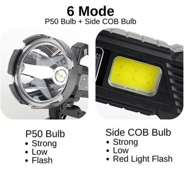 Lov i ribolov: Punjiva baterijska lampa sa postoljem i LED reflektorom Punjiva — 7