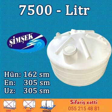 su çəni 5 tonluq: Bak, Plastik, 7500 l, Yeni, Ünvandan götürmə, Pulsuz çatdırılma, Ödənişli çatdırılma