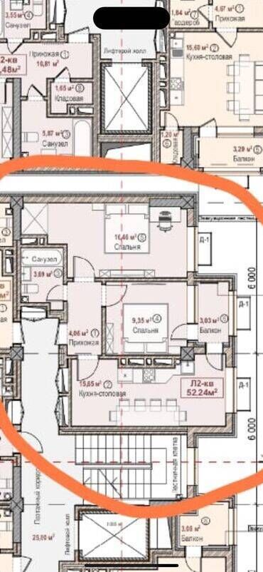 квартиры в учкуне: 3 комнаты, 53 м², Элитка, 9 этаж, ПСО (под самоотделку)