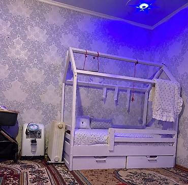 детская мебель 3 в 1: Детская кровать-домик из массива дерева. - Размер: односпальная, с — 1