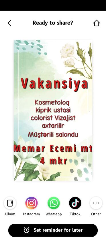 Saç ustaları: Saç ustası tələb olunur, Yerin icarəsi, 1-2 illik təcrübə