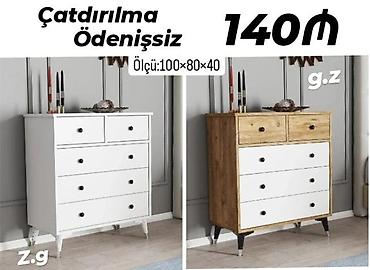 Komodlar: Komod – 5 çekmecəli model - Ölçü: 100 × 80 × 40 sm - Rəng seçimləri — 1
