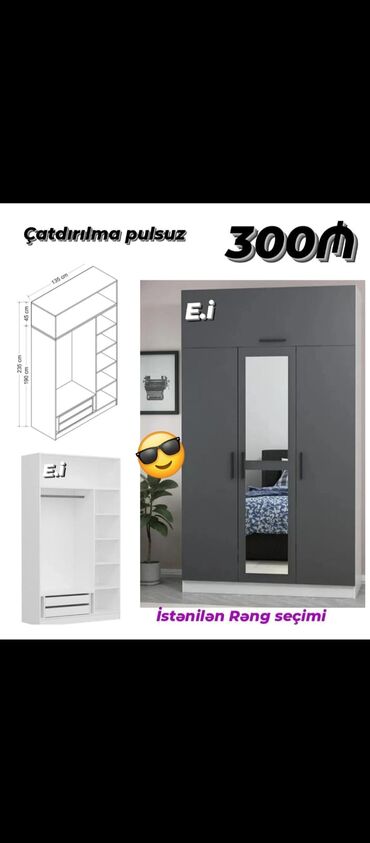 ev ucun aboylar: Yeni, Düz dolab, Qarderob, paltar dolabı