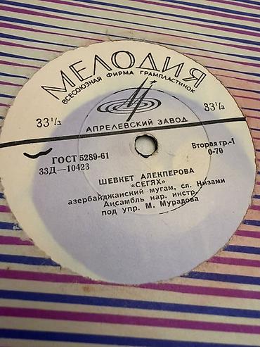 İncəsənət və kolleksiyalar: Vinil plastinka: “Мелодия” (Aprelevskiy Zavod), 33⅓ rpm İfaçı: Şövkət — 2
