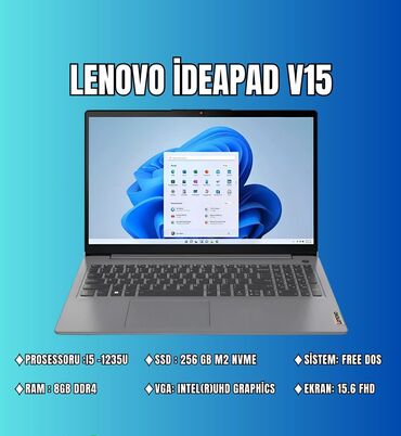 ucuz laptop: Yeni Lenovo IdeaPad, 15.6 ", Intel Core i5, 256 GB