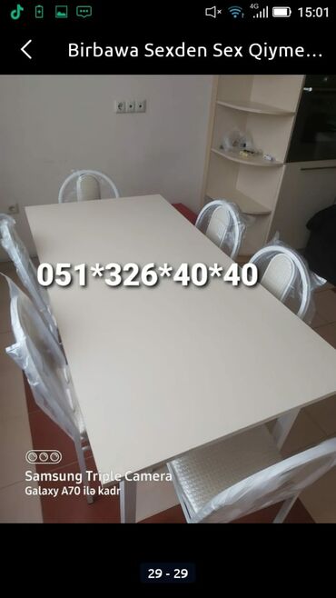 Masa və oturacaq dəstləri: Mətbəx üçün, Yeni, Açılan, Dördbucaq masa, 4 stul -da lalafo.az — 25 Masa və oturacaq dəstləri: Mətbəx üçün, Yeni, Açılan, Dördbucaq masa, 4 stul — 25