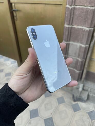 Apple iPhone: IPhone X, Б/у, 64 ГБ, Белый, Защитное стекло, Стилус, 100 %