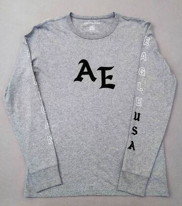 Majice: Majica na duge rukave, S (EU 48), American Eagle, bоја - Siva, Pamuk — 1