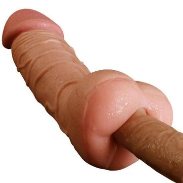 мастурбация для мужчин: Удлинитель-насадка на член + мастурбатор вагина - 21 см (+8 см в