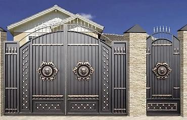 Распашные ворота: Кованные ворота из металла - Тип: распашные уличные ворота с — 11
