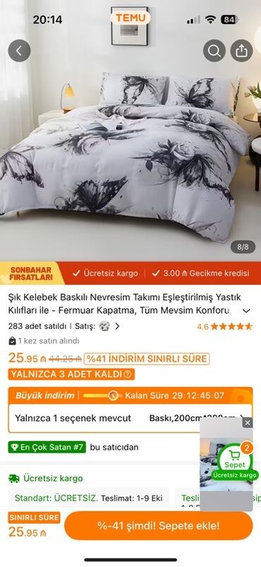 kələbək: İki nəfərlik 4 fəsil Yorgan üzü
