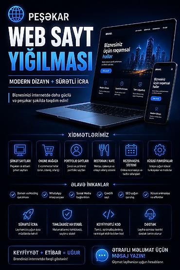 Digər xidmətlər: 🌐 PEŞƏKAR WEB SAYT YIĞILMASI | MODERN DİZAYN + SÜRƏTLİ İCRA — 2