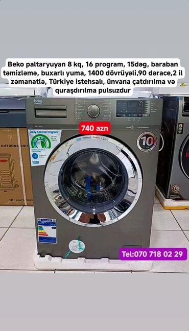 Paltaryuyan maşınlar: Paltaryuyan maşın 7 kq, Yeni, Pulsuz çatdırılma — 18