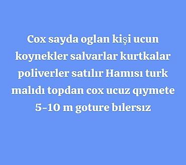 turk kurtkalari: Kişi geyimləri topdan satılır: - Köynəklər - Şalvarlar - Kurtkalar - — 1