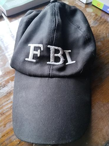 coban papagi: Qara “FBI” yazılı beyzbol papağı - Rəng: qara - Ön hissədə ağ sapla — 1