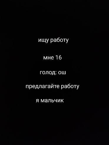 погруз: Ищу работу (город: Ош). Мне 16 лет. Готов выполнять: - простые — 1
