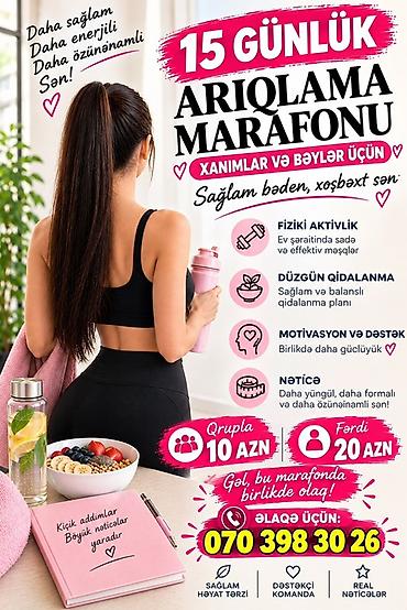 arıqlamaq: 15 günlük Ariqlama Marafonu – xanımlar və bəylər üçün Xidmətin — 1