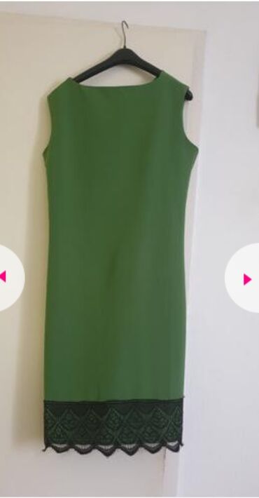 zelena plisirana haljina: M (EU 38), bоја - Zelena, Everyday dress